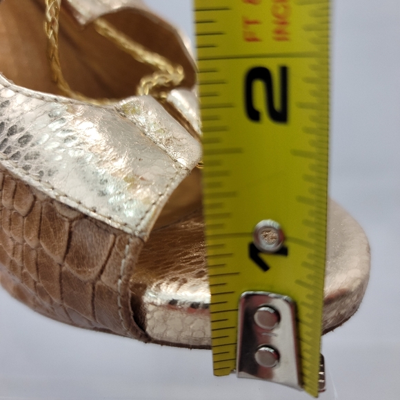 Lace Up Peep Toe Block Heel Leather Sandals Shoes Size 7 - Picture 13 of 13